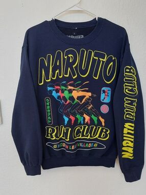 Naruto Run Club Graphic Crewneck Sweatshirt - Navy